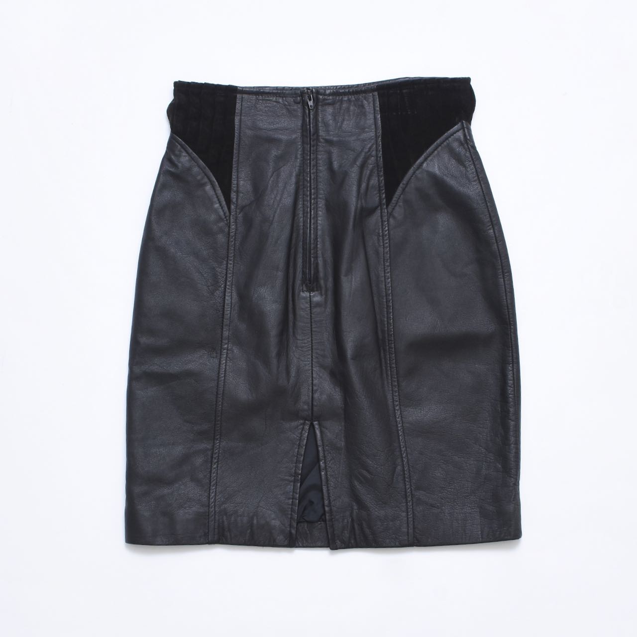HdN "Suede Waist" Leather Skirt, Vintage Select