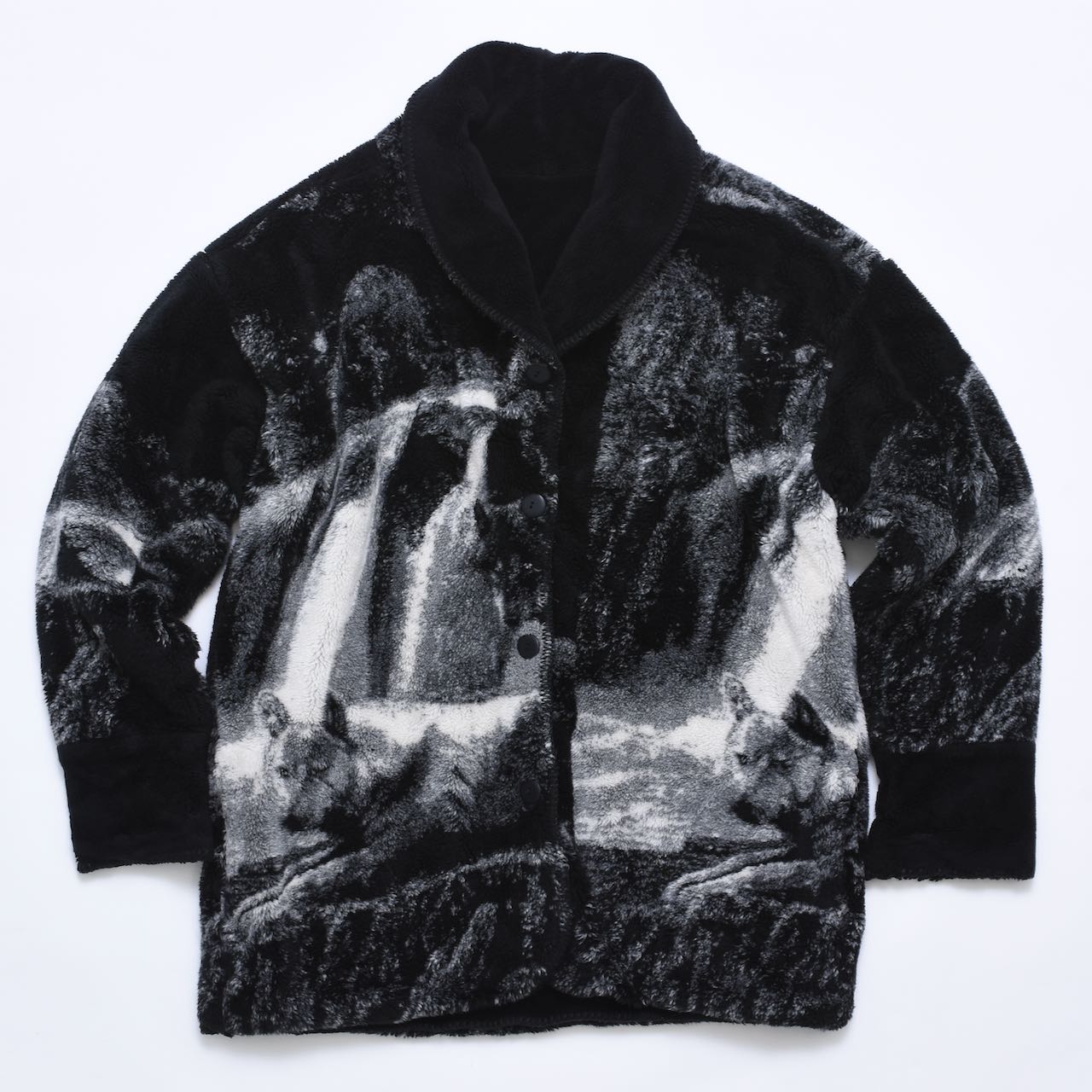 HdN "Wolf-Waterfall" Graphic Fleece, Vintage Select