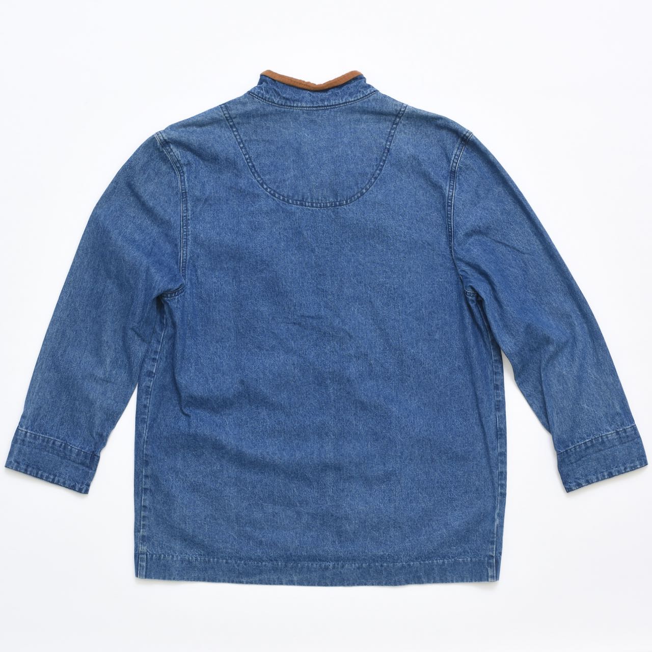 HdN Suede-Trimmed Denim Chore Coat, Vintage Select
